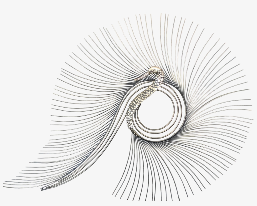 Vintage Curtis Jere Sunburst Peacock Wire Sculpture - C. Jeré, transparent png download