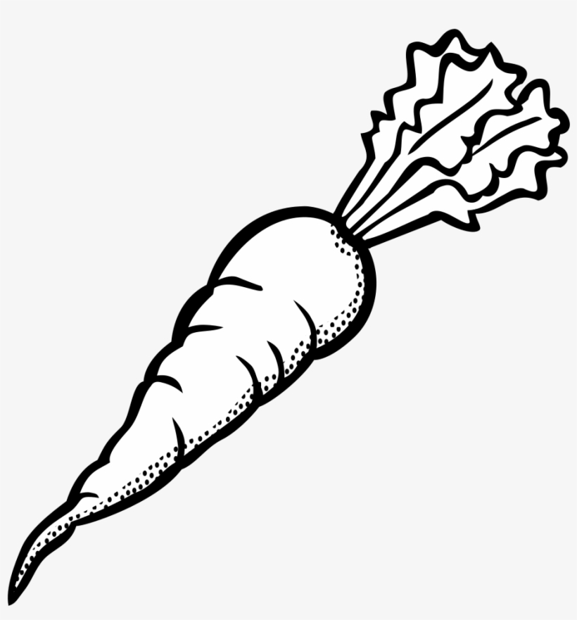 Clipart - Carrots Black And White, transparent png download