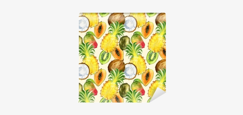 Seamless Pattern With Tropical Exotic Fruits - Fruit, transparent png download