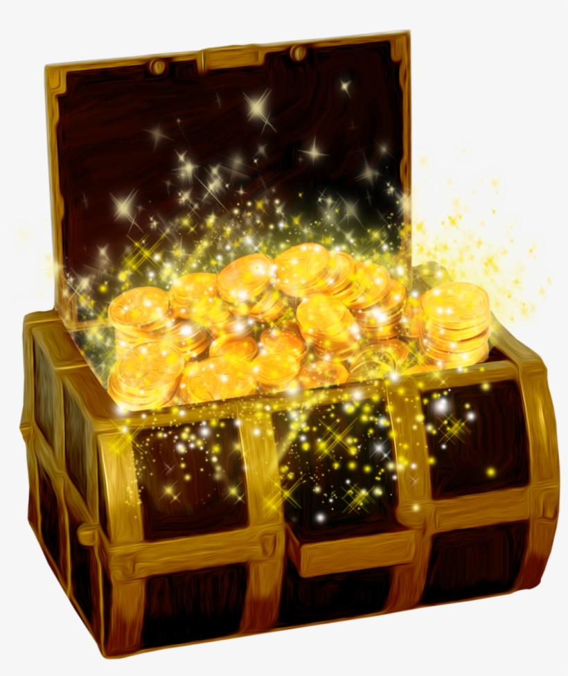 Treasure Chest With Gold Coins, transparent png download