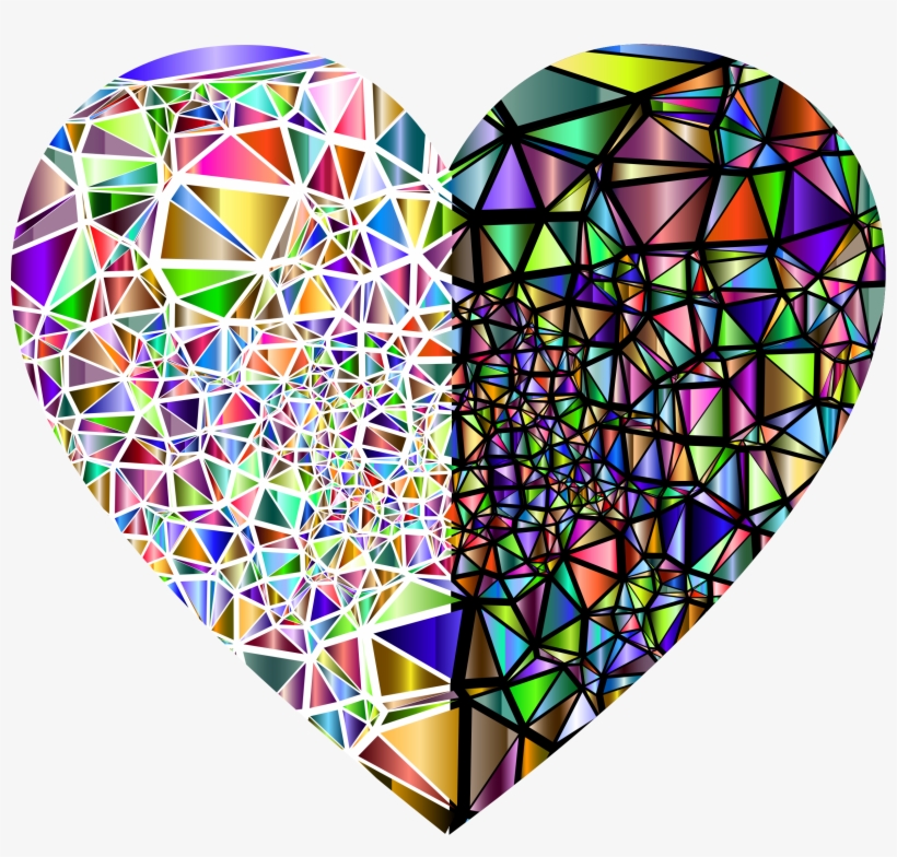 Banner Black And White Stock Shattered Chromatic Heart - Heart In Shattered Glass, transparent png download