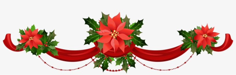 Garland Clip Art - Poinsettia Clipart, transparent png download