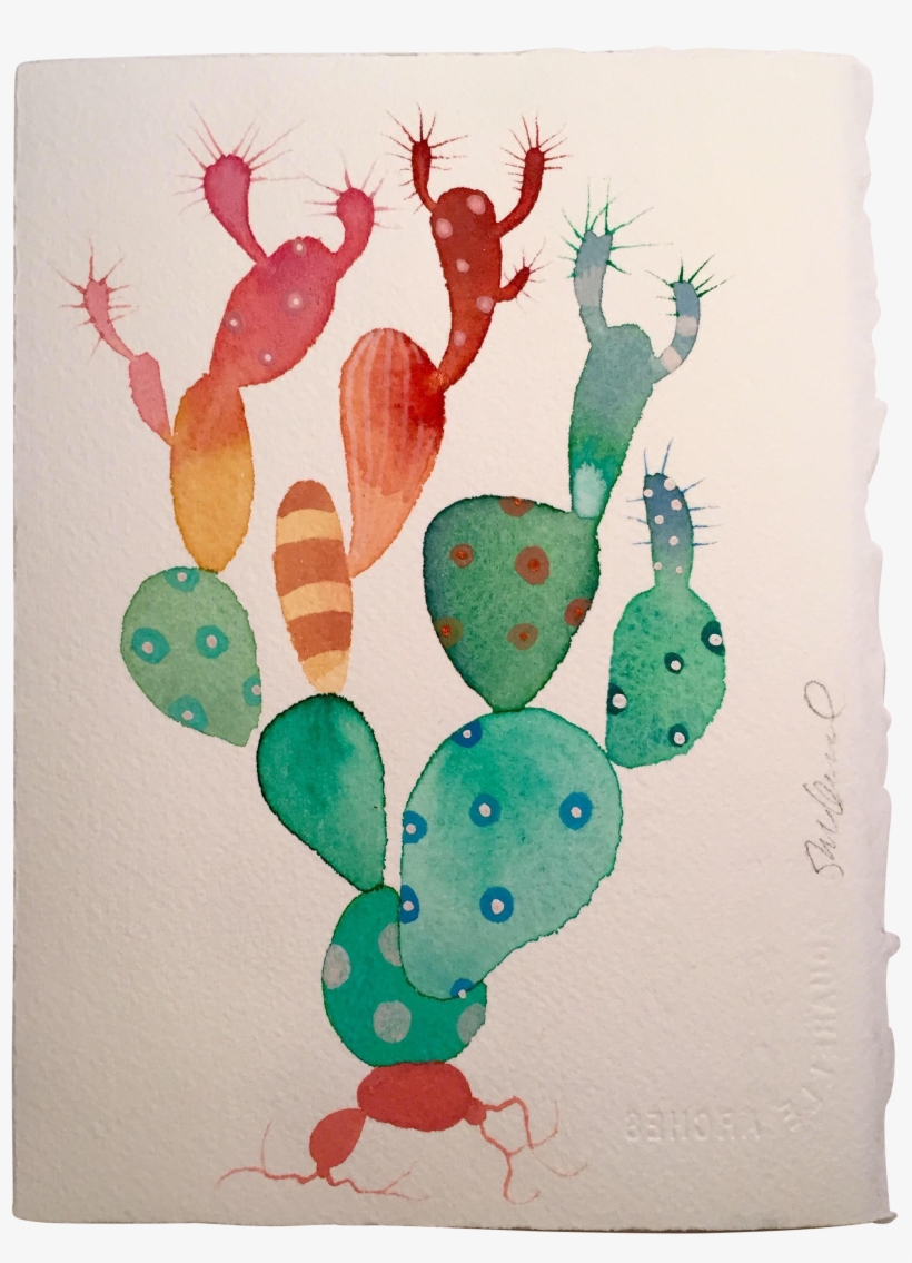 Steve Klinkel "candle Cactus" Watercolor Painting On - Watercolor Painting, transparent png download