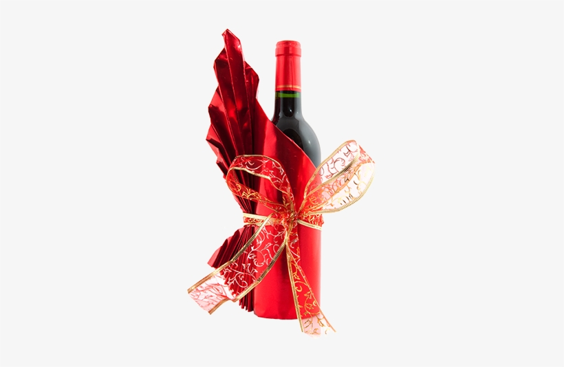 Wine Wrapped Gift - Wine Bottle Gift Png, transparent png download
