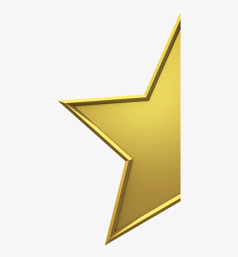 Gold Star Half - 3d Gold Star Png, transparent png download
