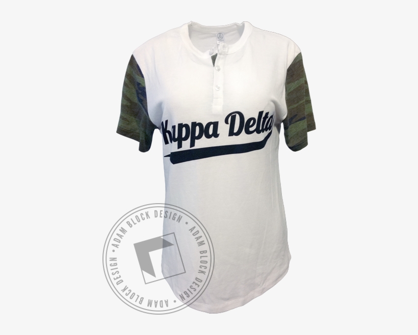 Kappa Delta Camo Sleeve Henley - Sports Jersey, transparent png download