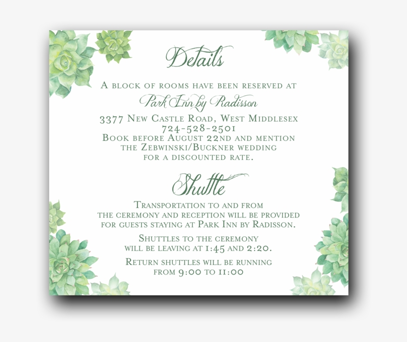 Succulents - Wedding Invitation, transparent png download