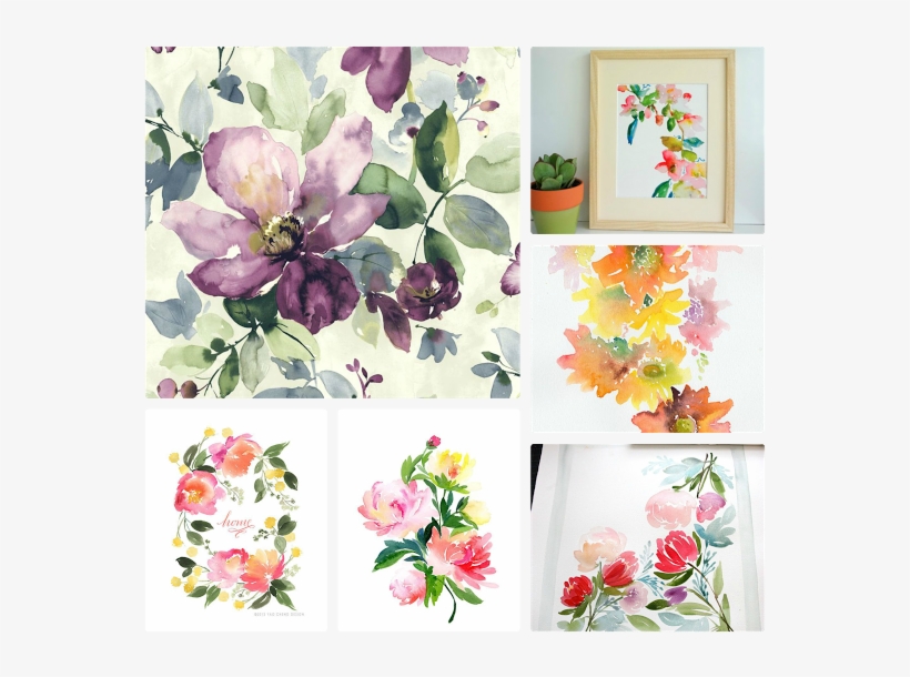 Here Is The Photo For The Watercolour Inspirational - Watercolor Purple Flower Png, transparent png download