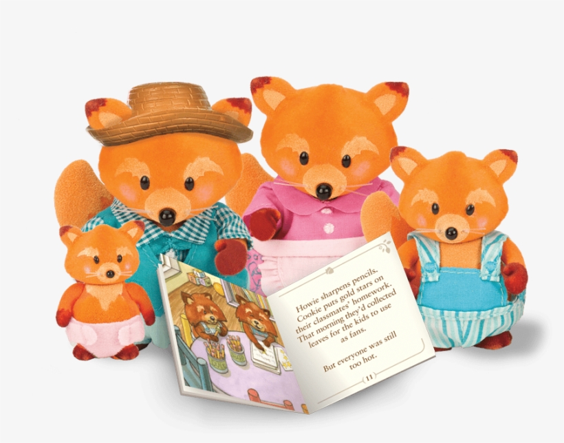 Li'l Woodzeez Fox Family Set With Storybook, transparent png download