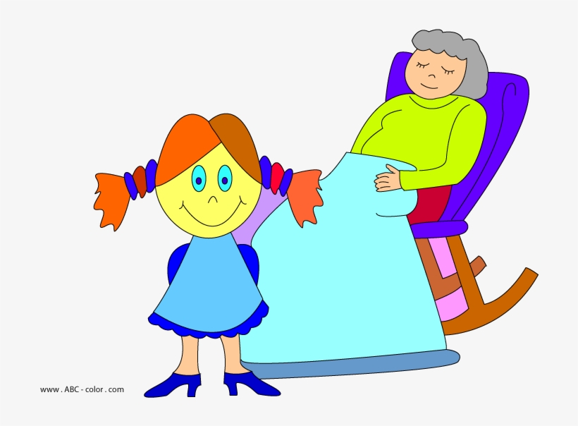Girl With Grandmother Raster Picturet Download Bitmap - Clip Art, transparent png download