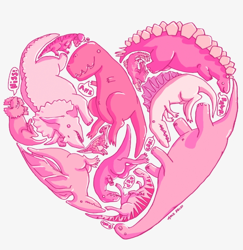 Contrary To Scientific Data, The Loveasaurus Is Actually - Loveasaurus Canvas Print - Small By Amz Kelso, transparent png download