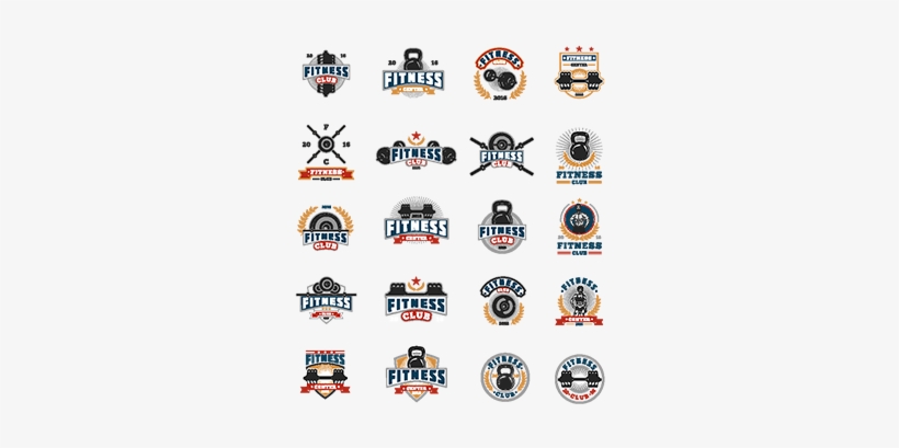 Set Bodybuilding Badges, Stickers Isolated On White - Bodybuilding, transparent png download