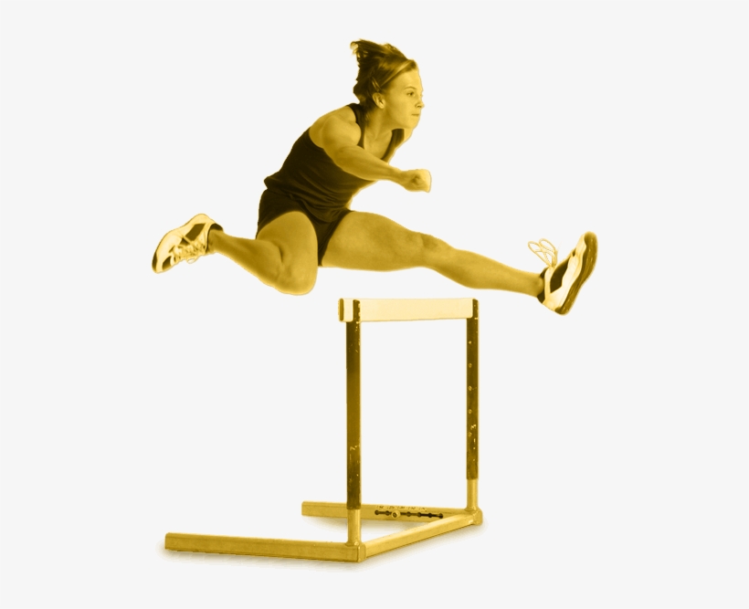 Female Athlete Jumping Over A Hurdle - 110 Metres Hurdles, transparent png download
