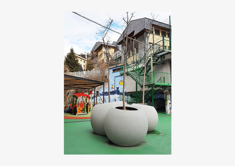 Jardinera Esfera De Hormigón Blanco De Emiliana Design - Tree, transparent png download