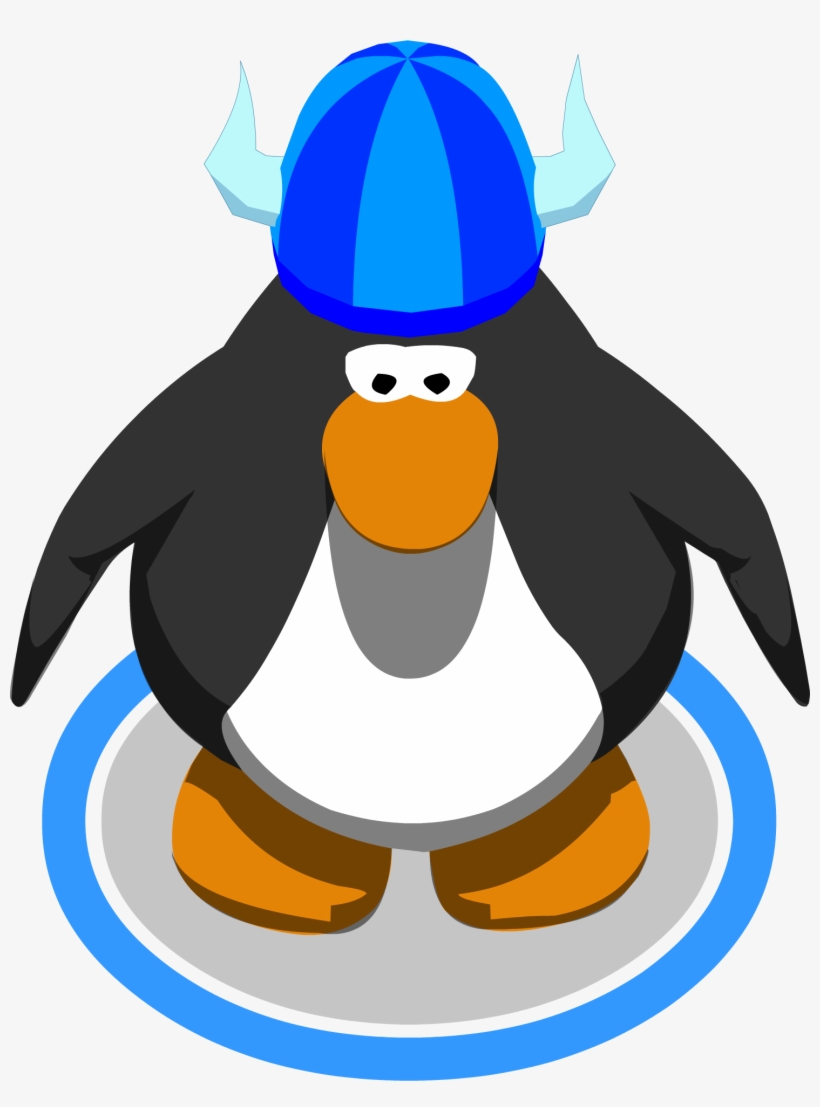 Blue Fuzzy Viking Helmet - Red Penguin Club Penguin, transparent png download