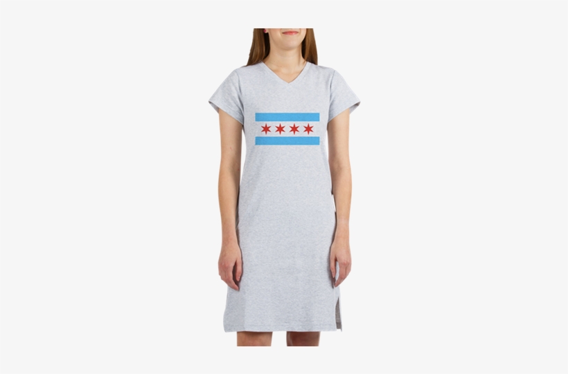 Chicago Flag Women's Night Shirt - Happy Boxer Puppy Dog T-shirt, transparent png download