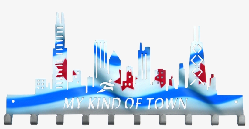 Hcy24acu Chicago Skyline My Kind Of Town 10 Hook Flag - Graphic Design, transparent png download