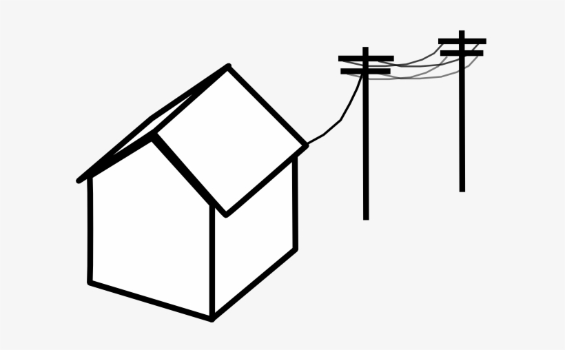 House With Power Lines, transparent png download