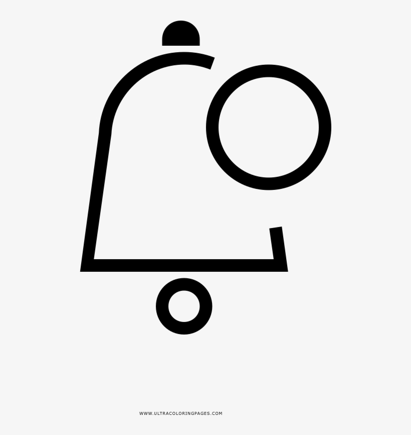 Notification Bell Coloring Page - Line Art, transparent png download