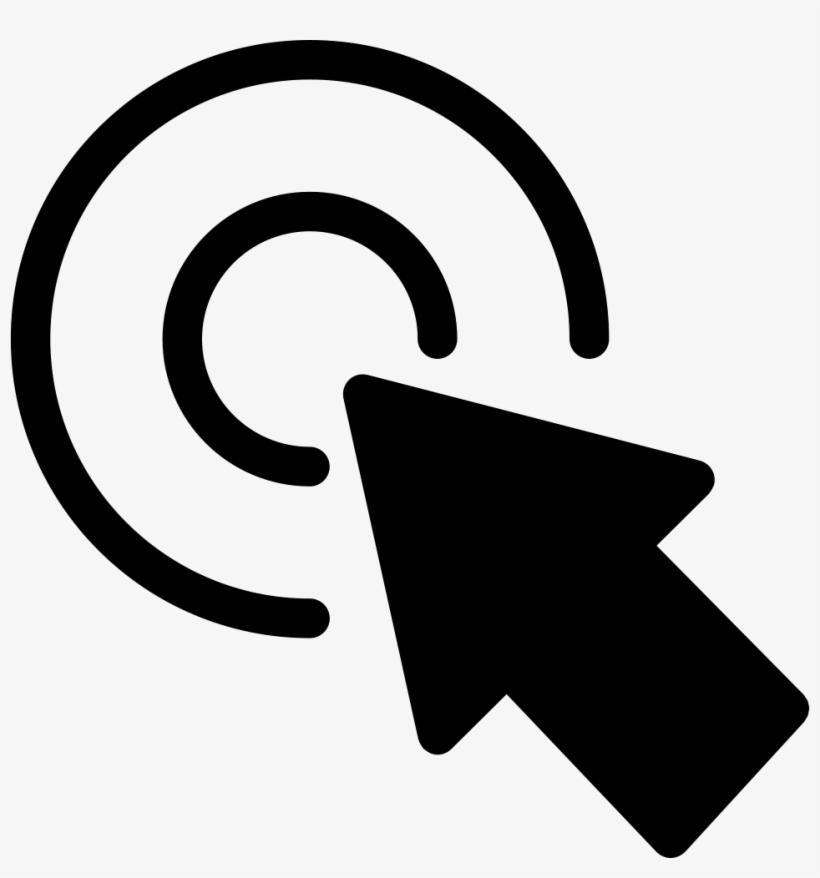 Arrow Pointing The Center Of A Circular Button Of Two - Concentric Circles, transparent png download