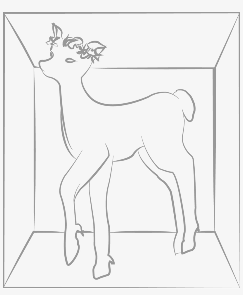 Line Art Clipart Reindeer Elk /m/02csf - Cartoon, transparent png download