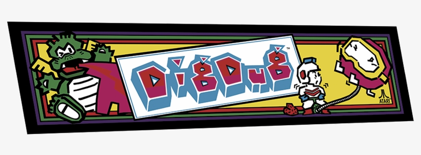 Dig Dug Marquees - Tin Sign Dig Dug Arcade Shop Game Room Art Marquee, transparent png download