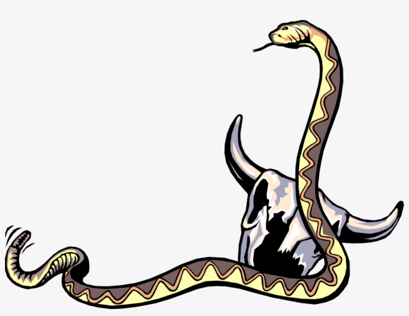 Vector Illustration Of Reptile Rattle Snake With Cattle - Rattlesnake, transparent png download