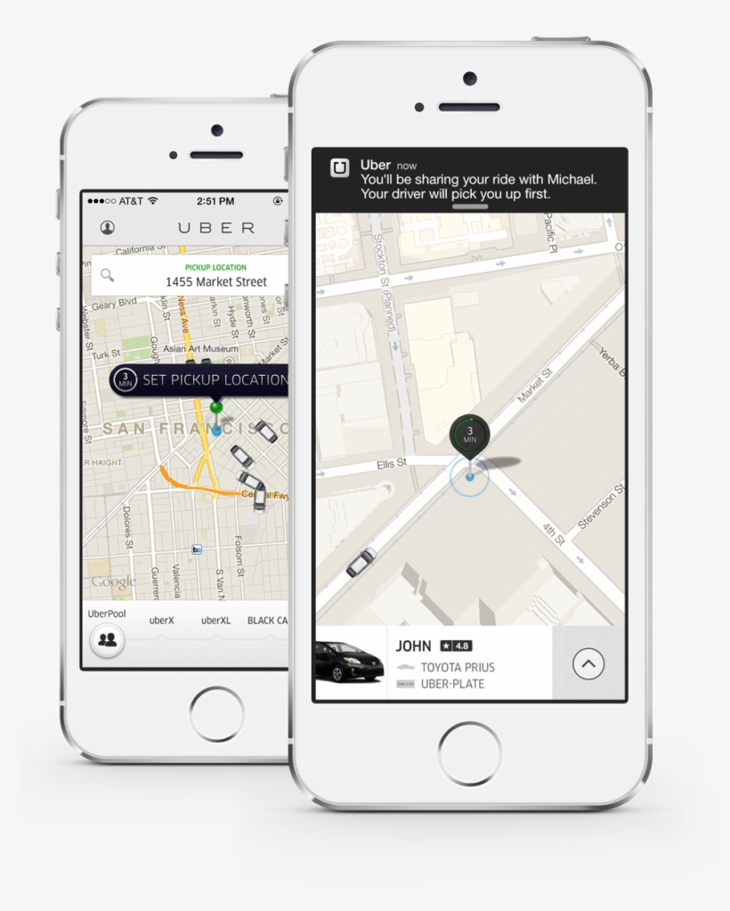 Uberpool Iphone 5s - Split A Ride On Uber, transparent png download