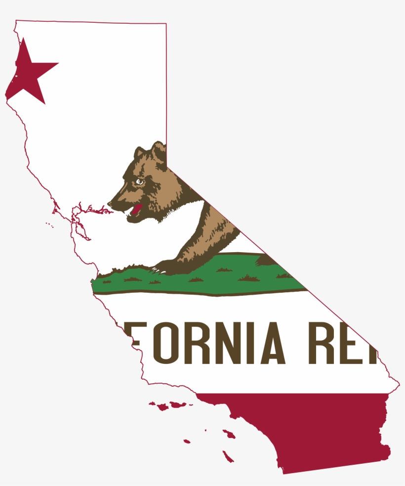 Open - California Flag Map, transparent png download