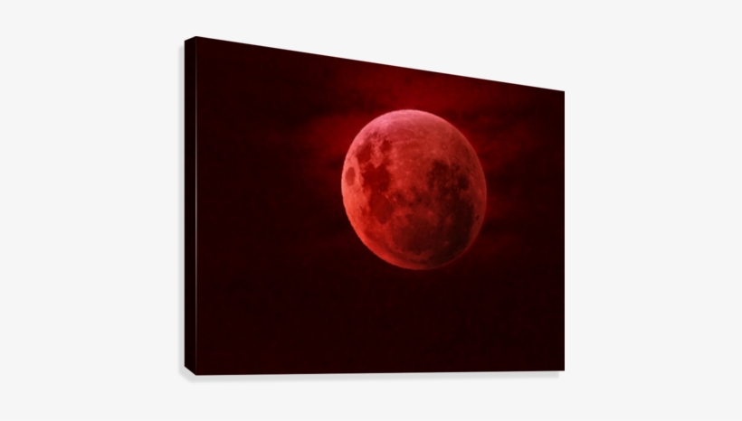 One Red Moon Canvas Print - Red Moon, transparent png download