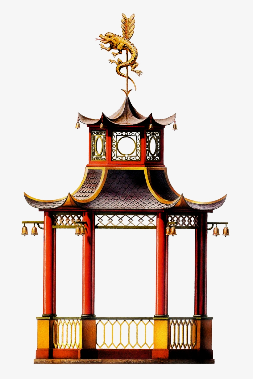 Victorian Gazebo Elevation - Chinese House Temple Png, transparent png download