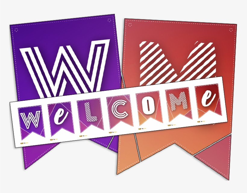 Back To School Pennant Welcome Sign - Paper, transparent png download