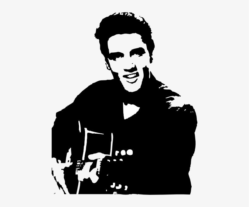 Elvis Stencils, Stencil Art, Silhouette Clip Art, Silhouette - Elvis Clipart, transparent png download
