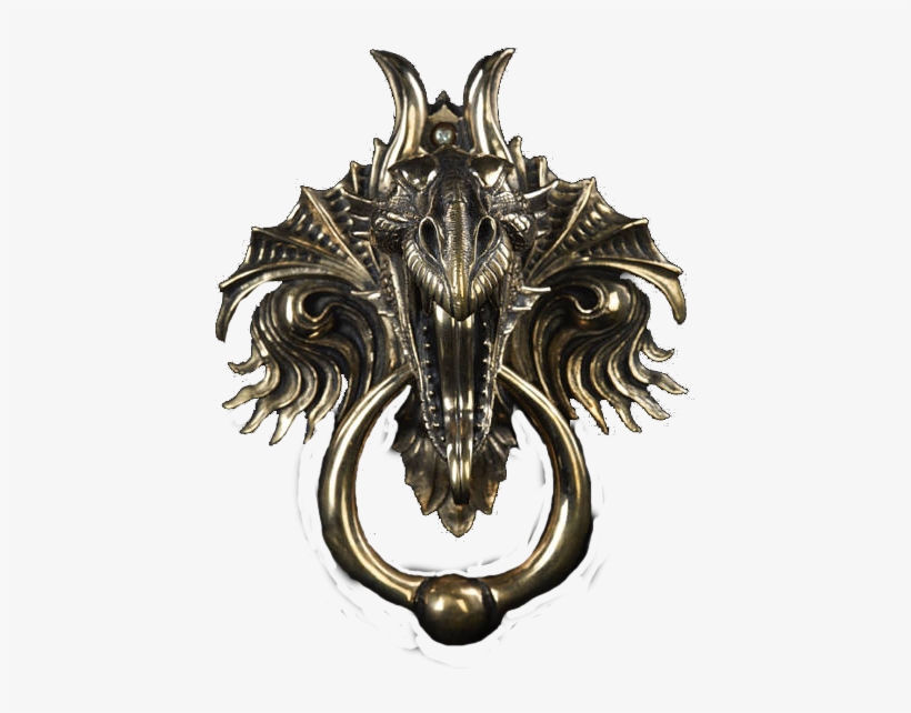 Gold Dragon Head Door Knocker - Emblem, transparent png download