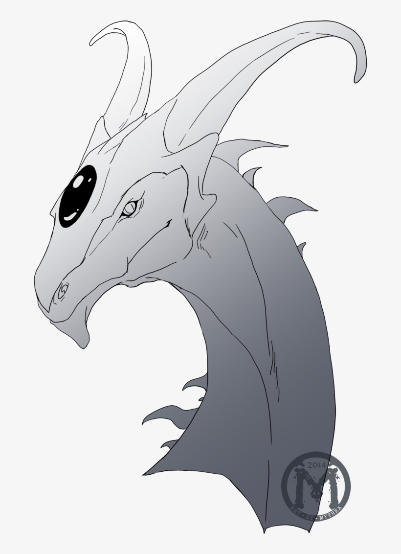 Dragon Head Bust Sketch 3 Fade - Sketch, transparent png download
