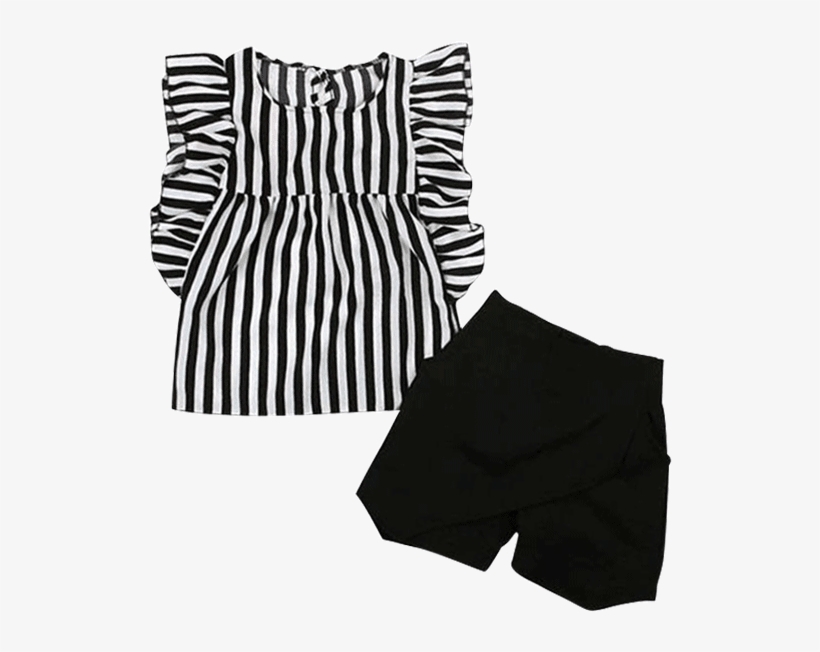 Petite Bello Summer Set 2t Black & White Stripes 2pcs - Pattern, transparent png download