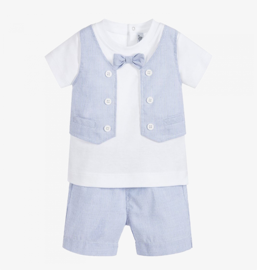 Suit In White Cotton With Light Blue And White Stripes - Name It Teen Nitsahro Long Sleeved Shirt Women Black, transparent png download