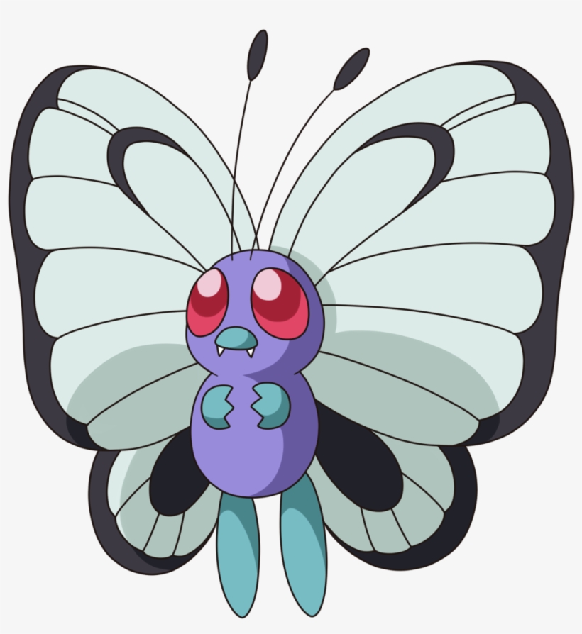 012butterfree Ag Anime - Male And Female Butterfree, transparent png download