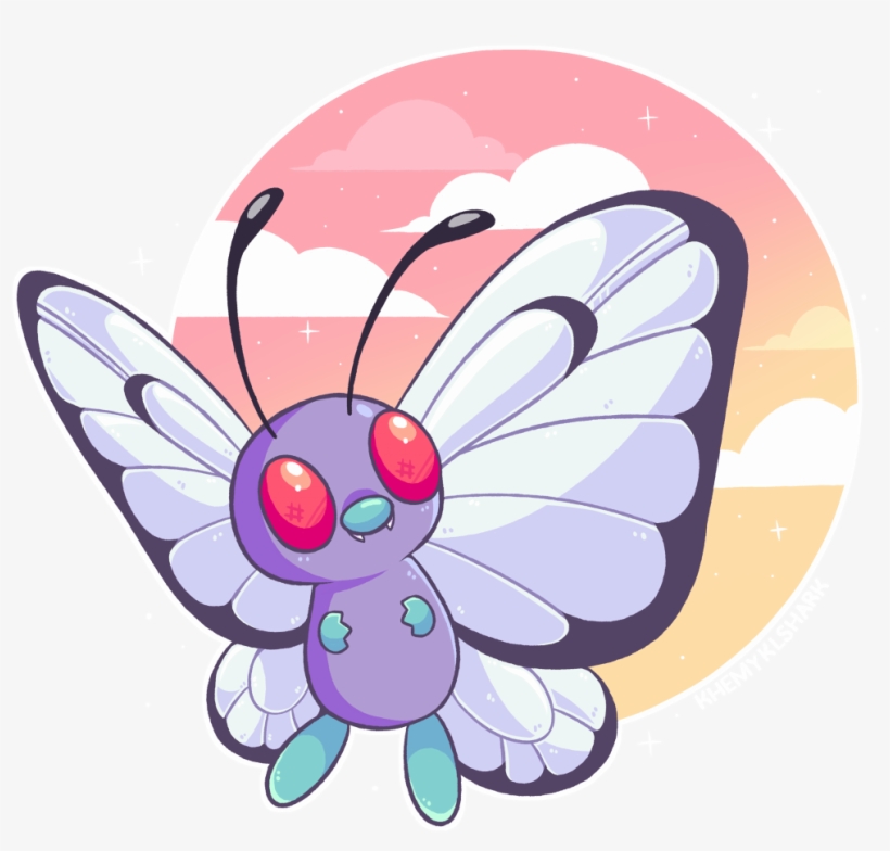 Butterfree 🦋💚 Available As Shirts, Stickers, Phone - Butterfree, transparent png download