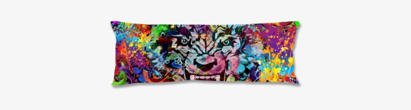 Wolf Art Body Pillow, 20" X 54"- Microfiber And Insert - Art Print: Reznik Val's Angry Wolf Head, transparent png download