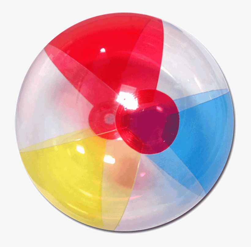 Inch Red Blue Yellow Clear Beach - Beach Ball See Through, transparent png download
