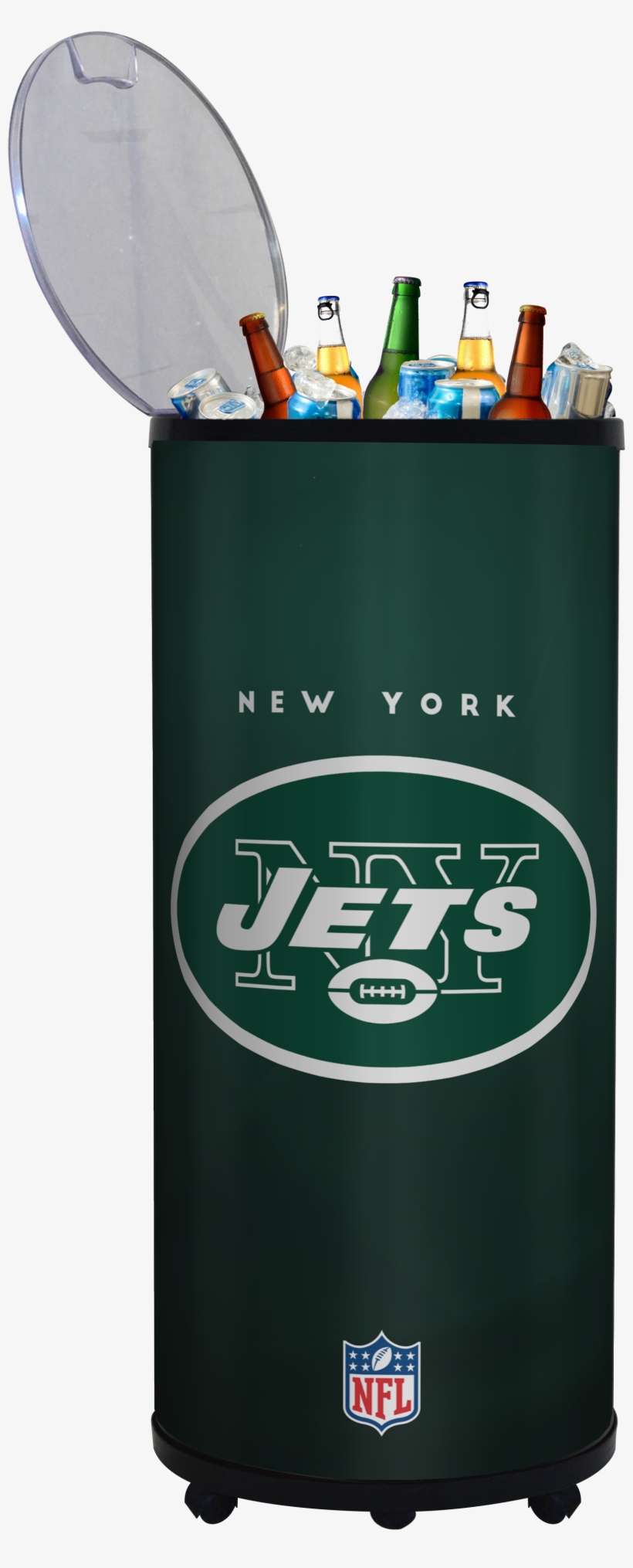 New York Jets 17" X 40" Beverage Ice Barrel Cooler - New York Jets, transparent png download