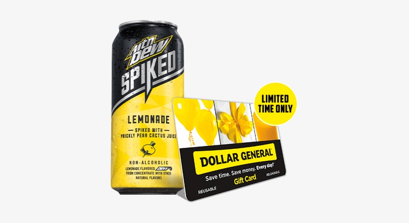 Enter The Dollar General Mountain Dew Instant Win Game - Mountain Dew Non-alcoholic Spiked Lemonade - 16 Fl, transparent png download