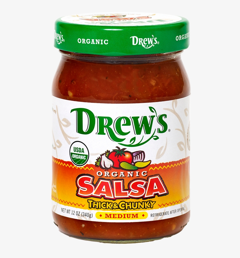 Drew's Organic Medium Salsa - Drew's - Organic Thick And Chunky Medium Salsa - 12, transparent png download