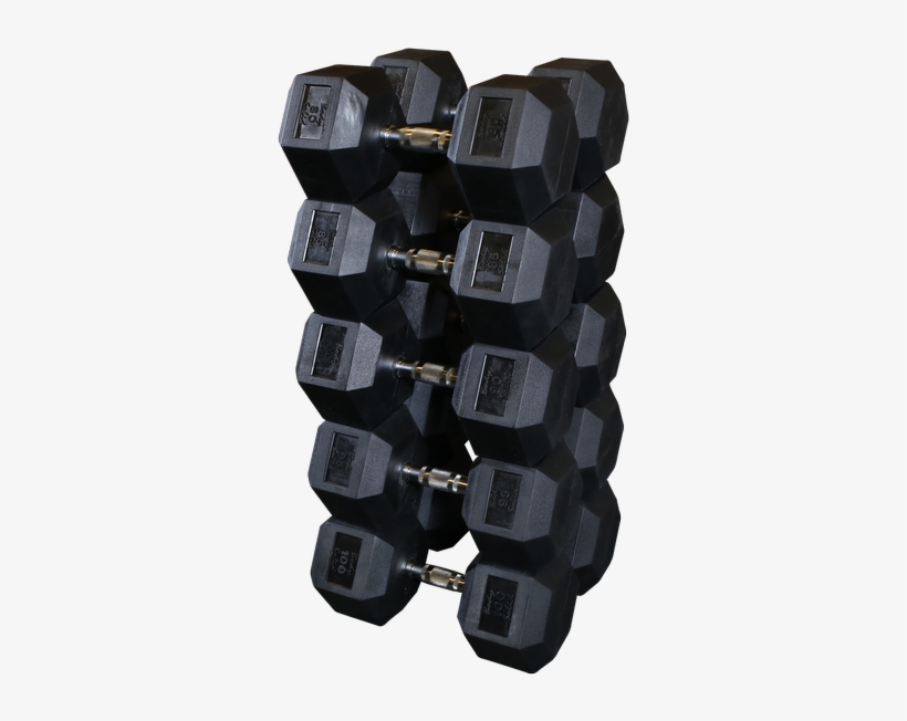 Sdrs900 Rubber Hex Dumbbell - Body Solid Rubber Coated Dumbbell Pairs 5-100lbs., transparent png download