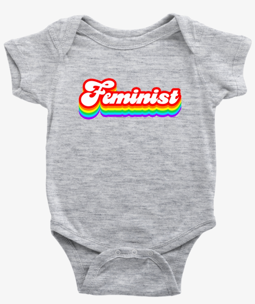 Cute Feminist T Shirt Feminist Rainbow Tee - Infant Bodysuit, transparent png download