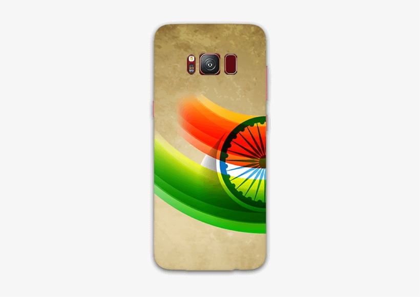 India Tricolor With Ashok Chakra Galaxy S8 Mobile Back - Mobile Phone, transparent png download