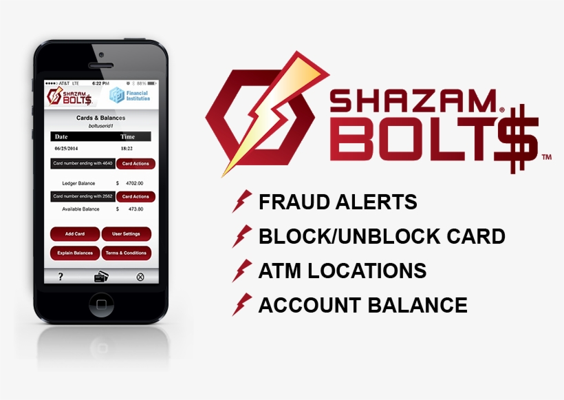 Shazam Bolts Services, Fraud Alerts, Block And Unblock - Shazam Bolt$, transparent png download