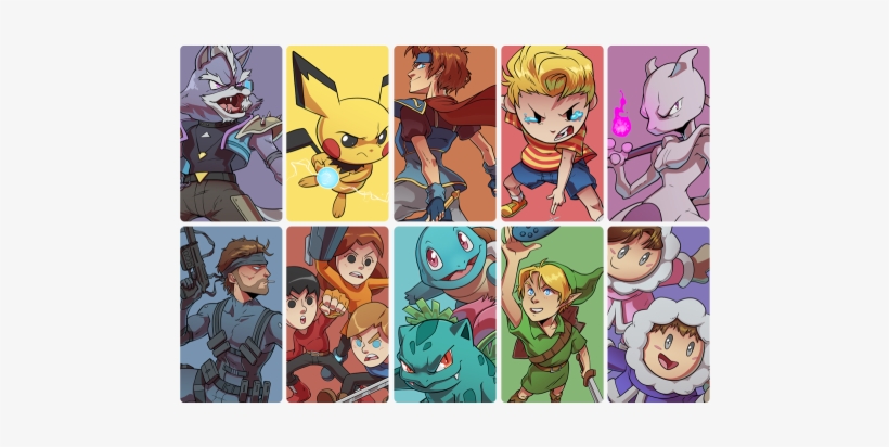 Ice Climbers, Ivysaur, Lucas, Wolf, Pichu, Squirtle, - Young Link And Pichu, transparent png download