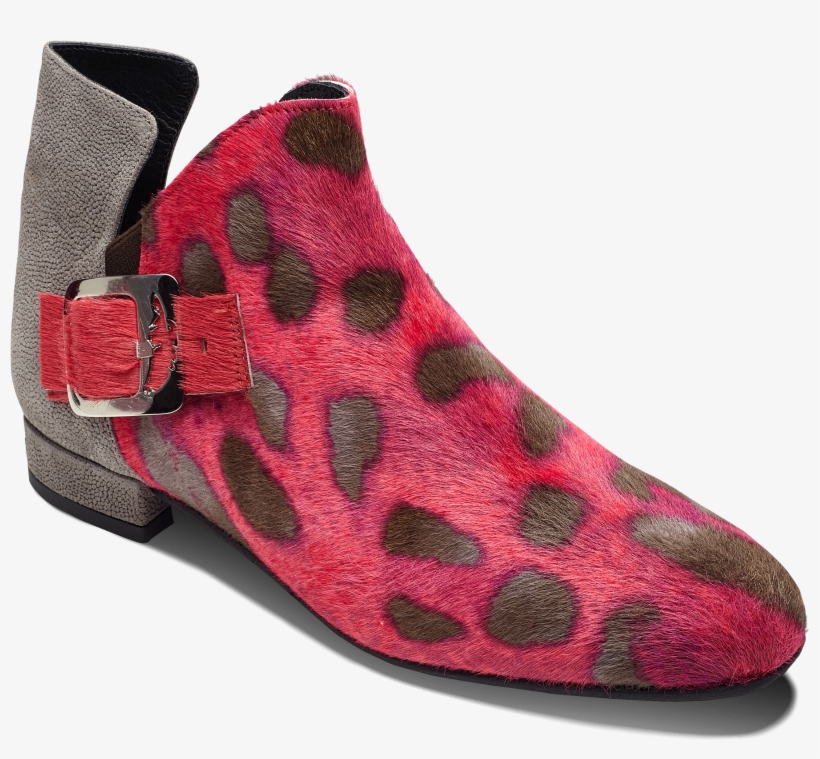 Women Ankle Boot Shoes In Bubblegum Pink And Taupe - Animal Skin Shoes Womens, transparent png download